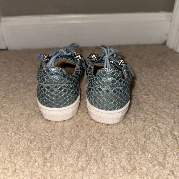 Giuseppe Zanotti Kid's Metallic Embossed Leather Low-Top Sneakers